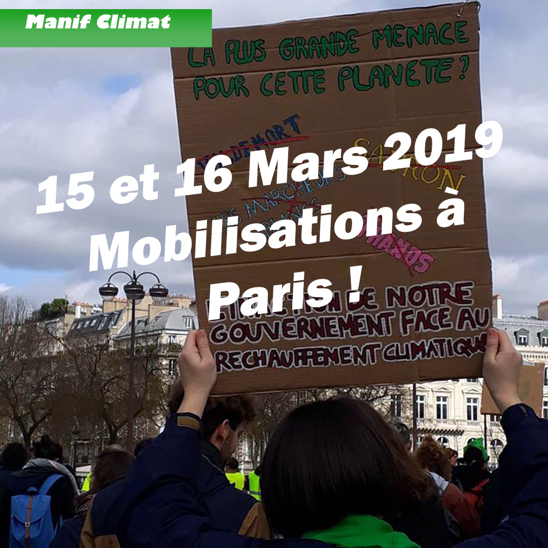 15 et 16 mars : deux jours de mobilisation pour le climat à Paris